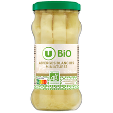 U BIO Asperges blanches miniatures Bocal 21cl, 110g