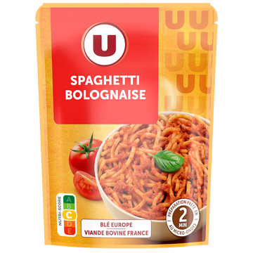 U Spaghetti bolognaise micro-ondable 2' doy pack 250g
