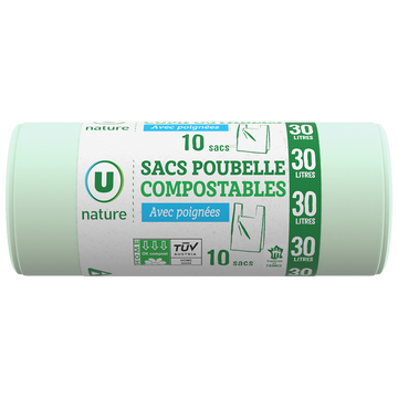U NATURE Sacs poubelles compostables 10x30L