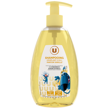 U Shampooing démêlant Enfant, Parfum vanille - Pompe 490ml