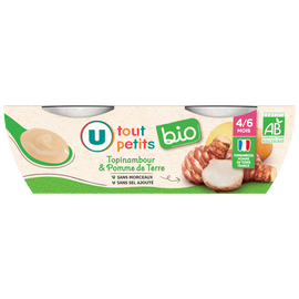 U TOUT PETITS BIO Plats bébé bols salés topinambour et pommes de terre dès 4/6 mois 2x120g