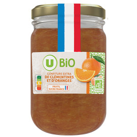 U BIO Confiture extra de clémentines et d'orange (fruits, sucre France)  pot280g