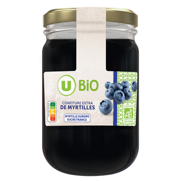 U BIO Confiture extra de myrtilles  pot 280g