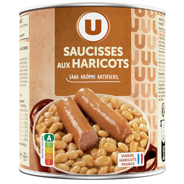 U Saucisse haricot boîte 4/4 840g