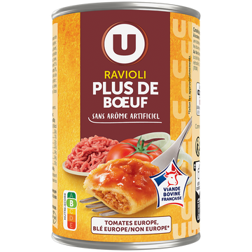 U Ravioli plus de boeuf boîte 1/2 400g