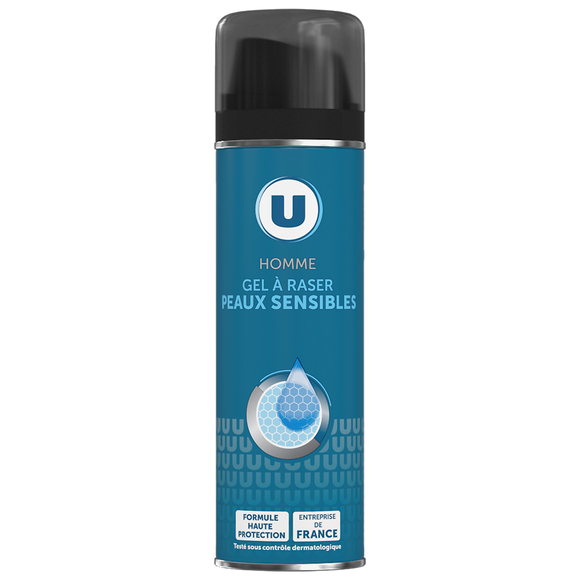 U Gel à raser homme peaux sensibles - Atomiseur 200ml