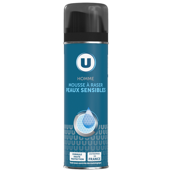 U Mousse à raser homme peaux sensibles atomiseur 250ml