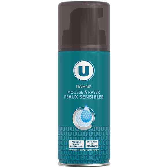 U Mousse à raser homme peaux sensibles 100ml