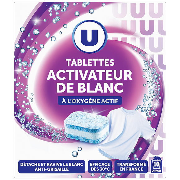 U Activateur de lavage blanc 10 tablettes