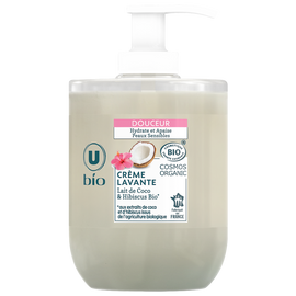 U BIO Crème lavante bio douceur de lait de coco et hibiscus  300ml
