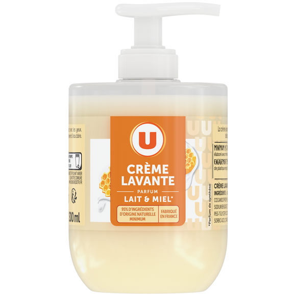 U Crème lavante lait et miel 300ml