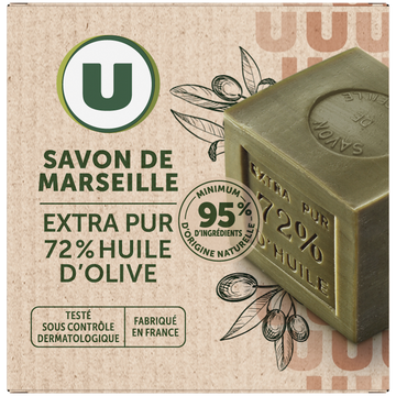 U Savon de marseille extra pur olive, 300g