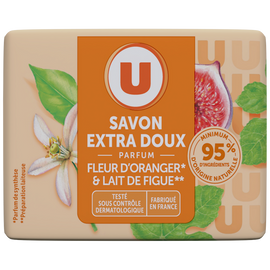 U Savon extra doux fleur d'oranger lait figue, 100g