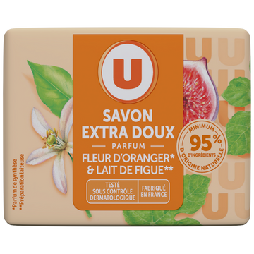 U Savon extra doux fleur d'oranger lait figue, 100g
