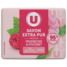 U Savon extra doux framboise pivoine, 100g