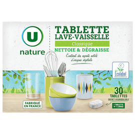 U NATURE Tablettes lave-vaisselle classique x30