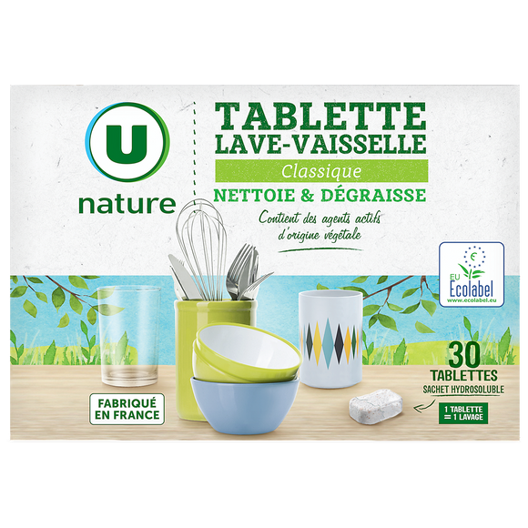 U NATURE Tablettes lave-vaisselle classique x30