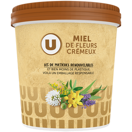 U Miel de fleurs cremeux pot carton 1kg