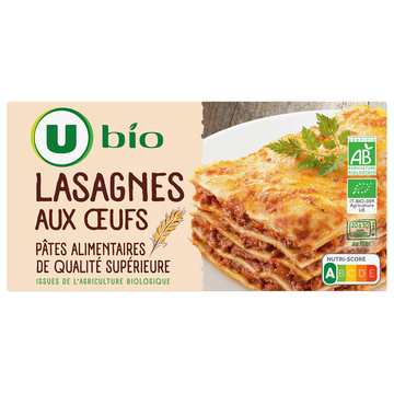 U BIO Lasagnes aux oeufs  boîte de 500g