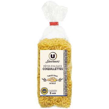 U SAVEURS Coquillettes aux oeufs IGP d'Alsace SAVEURS sachet 250g