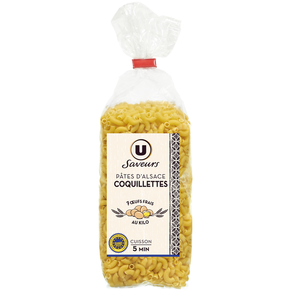 U SAVEURS Coquillettes aux oeufs IGP d'Alsace SAVEURS sachet 250g