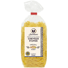 U SAVEURS Pâtes cheveux d'ange IGP d'Alsace aux oeufs - Sachet 250g