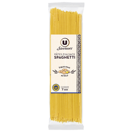 U SAVEURS Spaghetti aux oeufs IGP d'Alsace , sachet de 250g