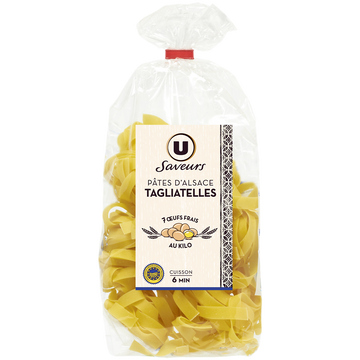 U SAVEURS Tagliatelles IGP d'Alsace aux oeufs - Sachet 250g