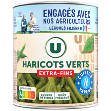 U Haricots verts extra fins Cuisson vapeur - Boîte de 440g net égoutté