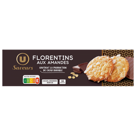U SAVEURS Biscuits florentins chocolat au lait 100g