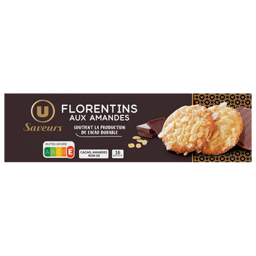 U SAVEURS Biscuits florentins chocolat au lait 100g
