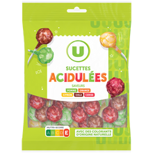 U Sucettes acidulées fruit/cola 180G