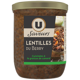 U SAVEURS Lentilles de berry cuisinées à la graisse canard 780g