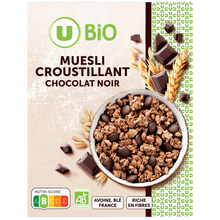 U BIO Céréales Muesli croustillant au chocolat noir 500G