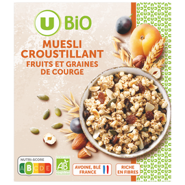U BIO Muesli croustillant fruits secs et graines de courge - 500g