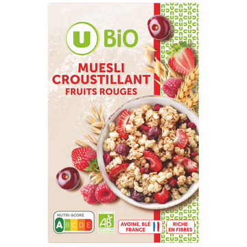 U BIO Muesli croustillant fruits rouges sachet 350g
