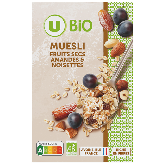 U BIO Muesli fruits secs amandes et noisettes  500g