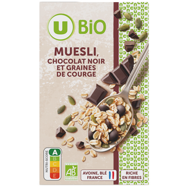 U BIO Müesli floconneux chocolat noir et graines de courge  375g