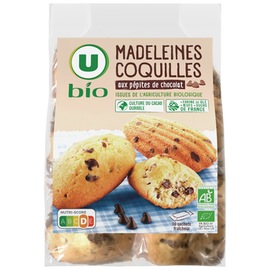 U BIO Madeleines coquilles pépites de chocolat 250g