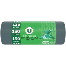 U Sacs poubelle de jardin à lien détachable 10x130 litres