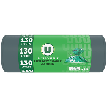 U Sacs poubelle de jardin à lien détachable 10x130 litres
