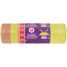 U Sacs poubelle poignée coulissantes spécial tri selectif - 50L - x15