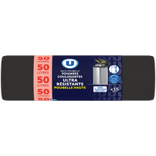 U Sac poubelle ultra résistant 100% recyclé poubelle haute - 50L - x15