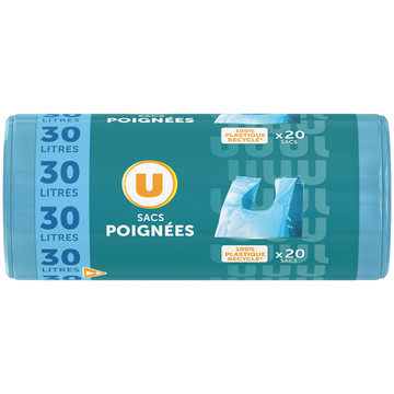 U Sacs poubelle à poignées 30 litres x20