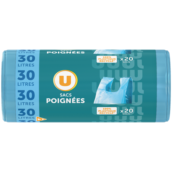 U Sacs poubelle à poignées 30 litres x20