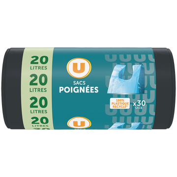 U Sacs poubelle à poignées multi-usages 30 x 20 litres