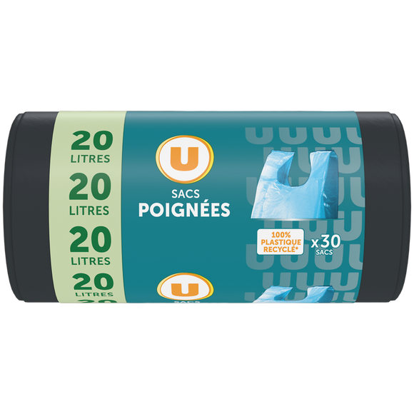 U Sacs poubelle à poignées multi-usages - 20L - x30