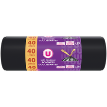 U Sacs poubelle poignée coulissantes - 40L - x15