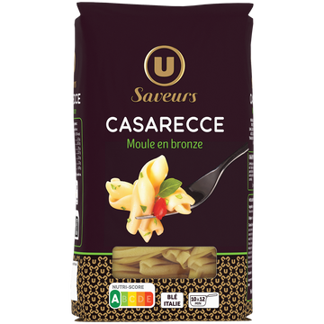 U SAVEURS Casarecce de semoule de blé dur  sachet 500g