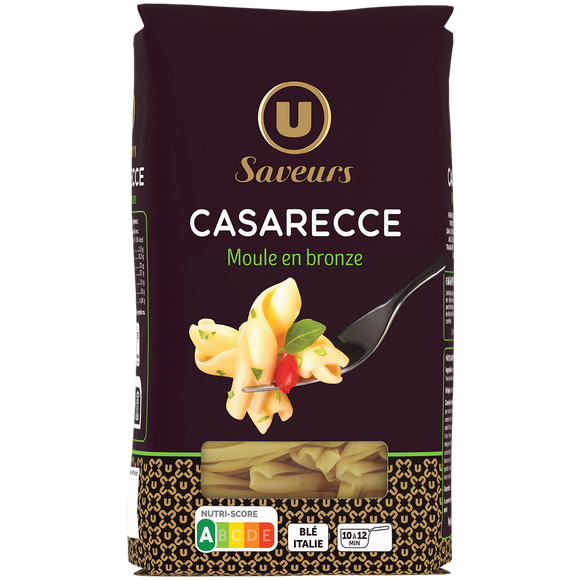 U SAVEURS Casarecce de semoule de blé dur  sachet 500g